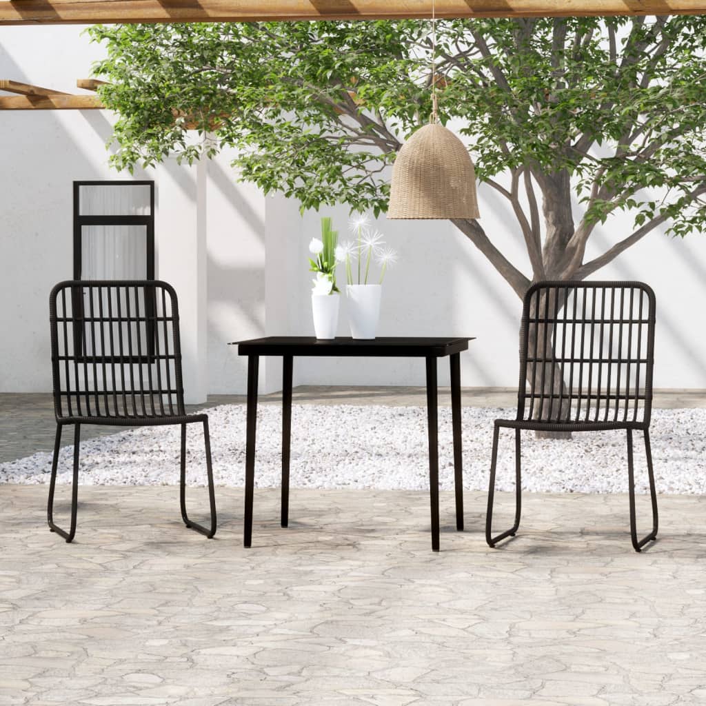 Berkfield 3 Piece Garden Dining Set Black