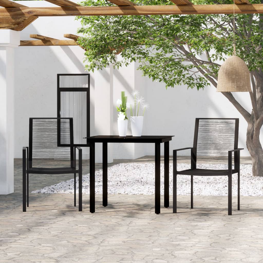 Berkfield 3 Piece Garden Dining Set Black