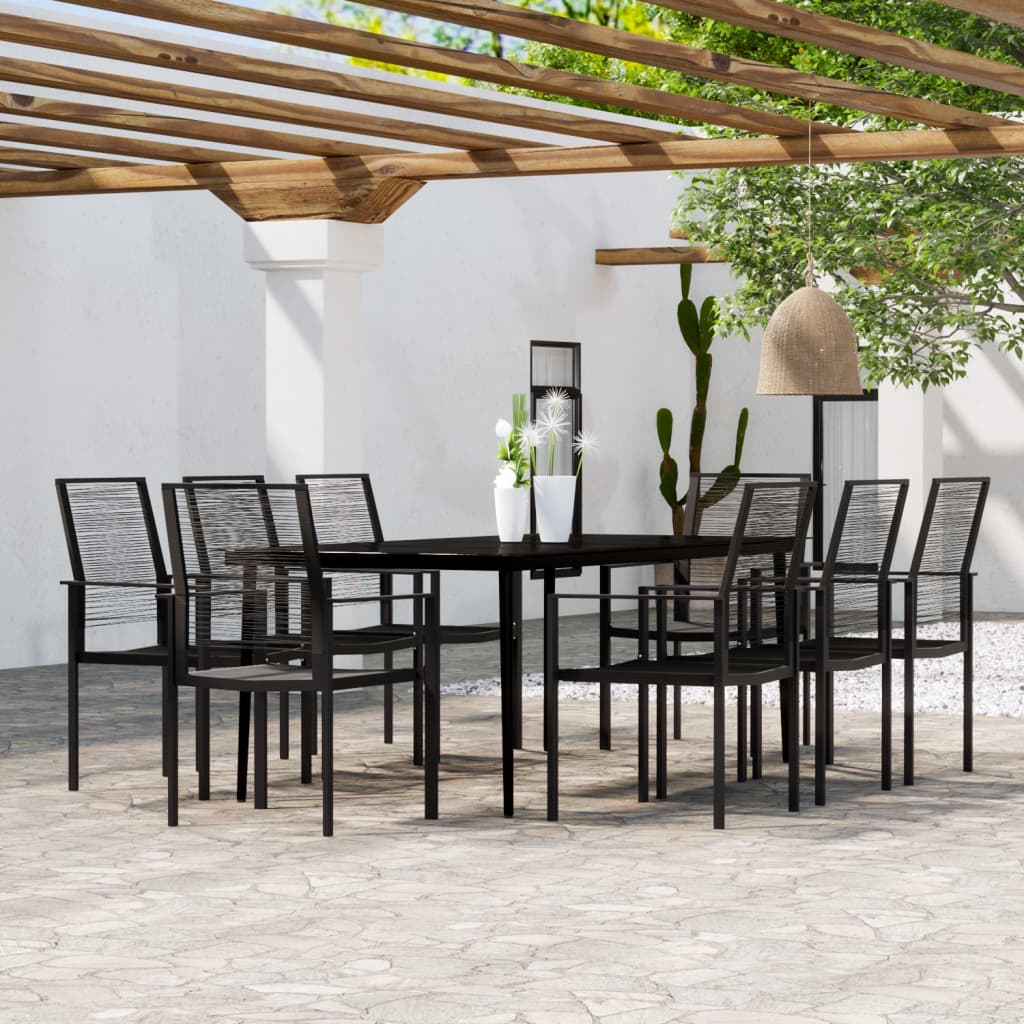 Berkfield 9 Piece Garden Dining Set Black