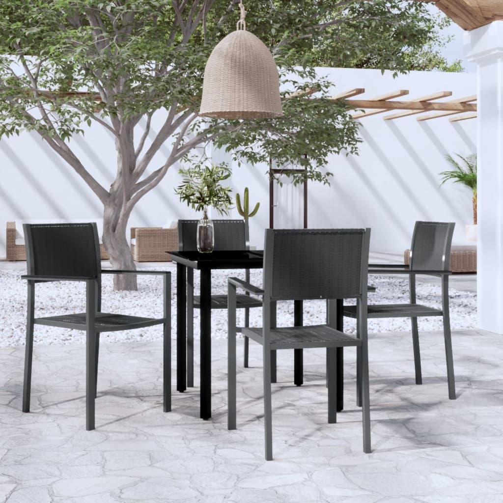 Berkfield 5 Piece Garden Dining Set Black