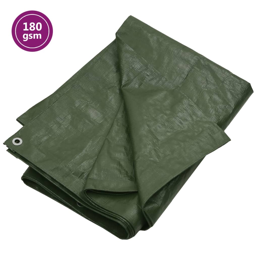 Berkfield Tarpaulin 180 g/må_ 8x8 m Green HDPE