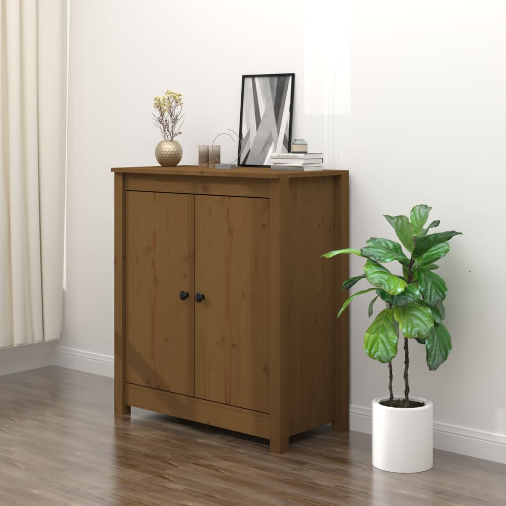 Berkfield Sideboard Honey Brown 70x35x80 cm Solid Wood Pine