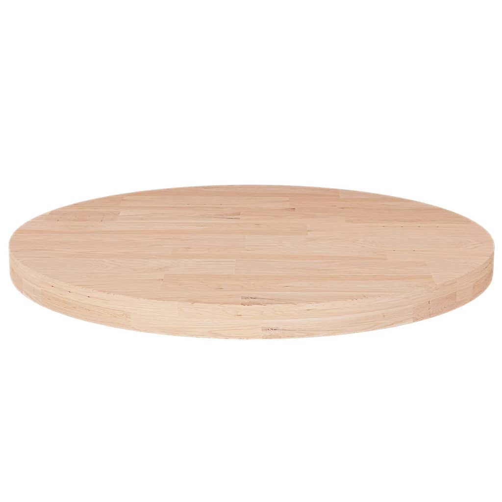 Berkfield Round Table Top �_�”�_40x2,5 cm Untreated Solid Wood Oak