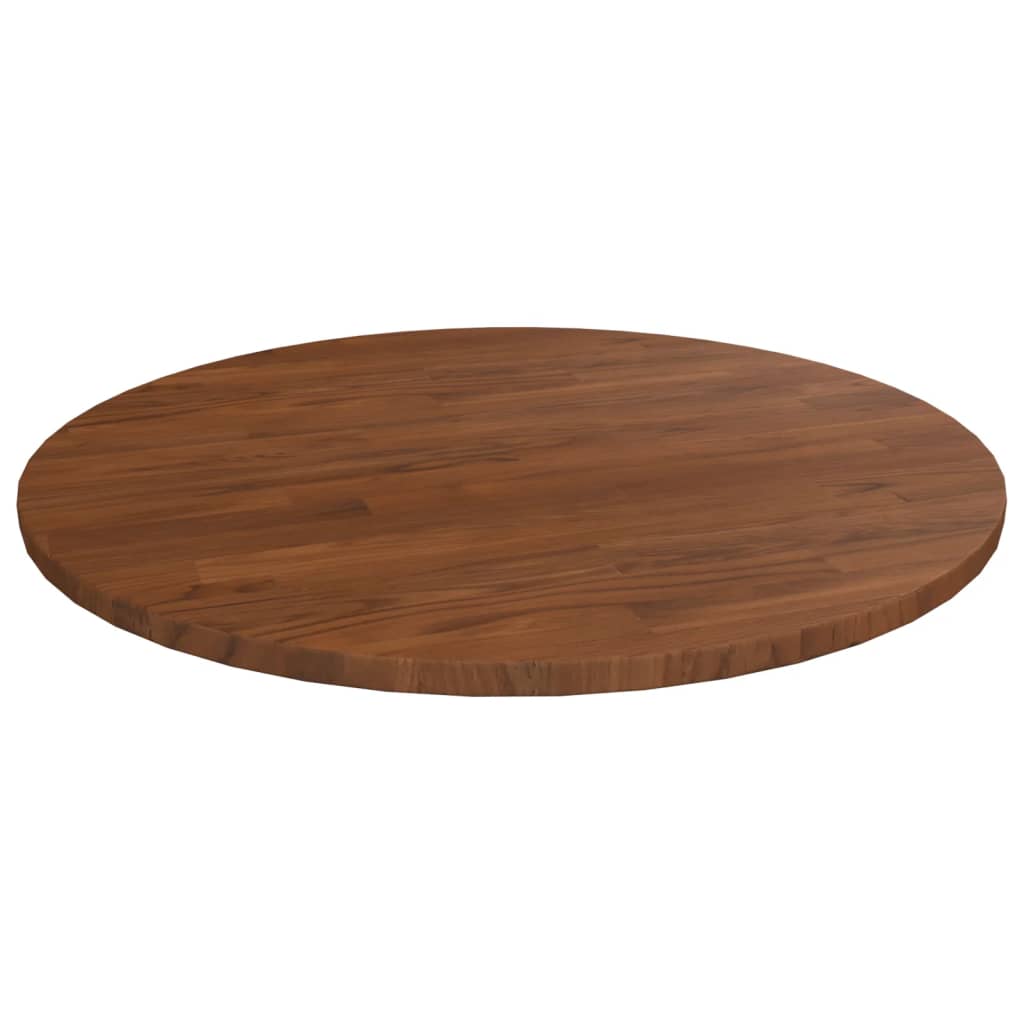 Berkfield Round Table Top Dark Brown Ì÷50x1.5 cm Treated Solid Wood Oak