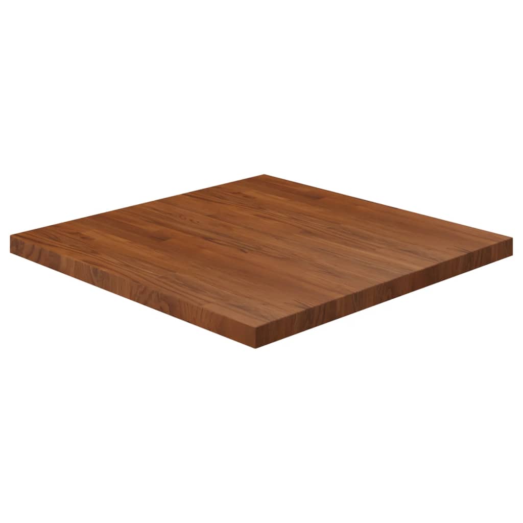 Berkfield Square Table Top Dark Brown 80x80x4cm Treated Solid Wood Oak