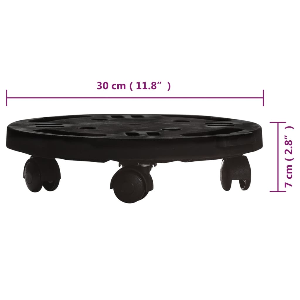 Berkfield Plant Trolley with Wheels Diameter 30 cm Black 170 kg