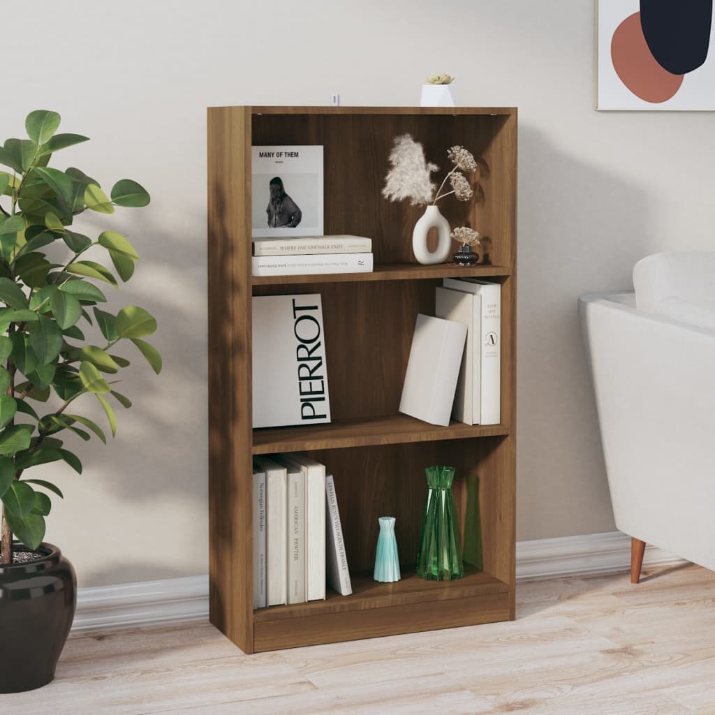 Berkfield Book Cabinet Brown Oak 60x24x109 cm Engineered Wood