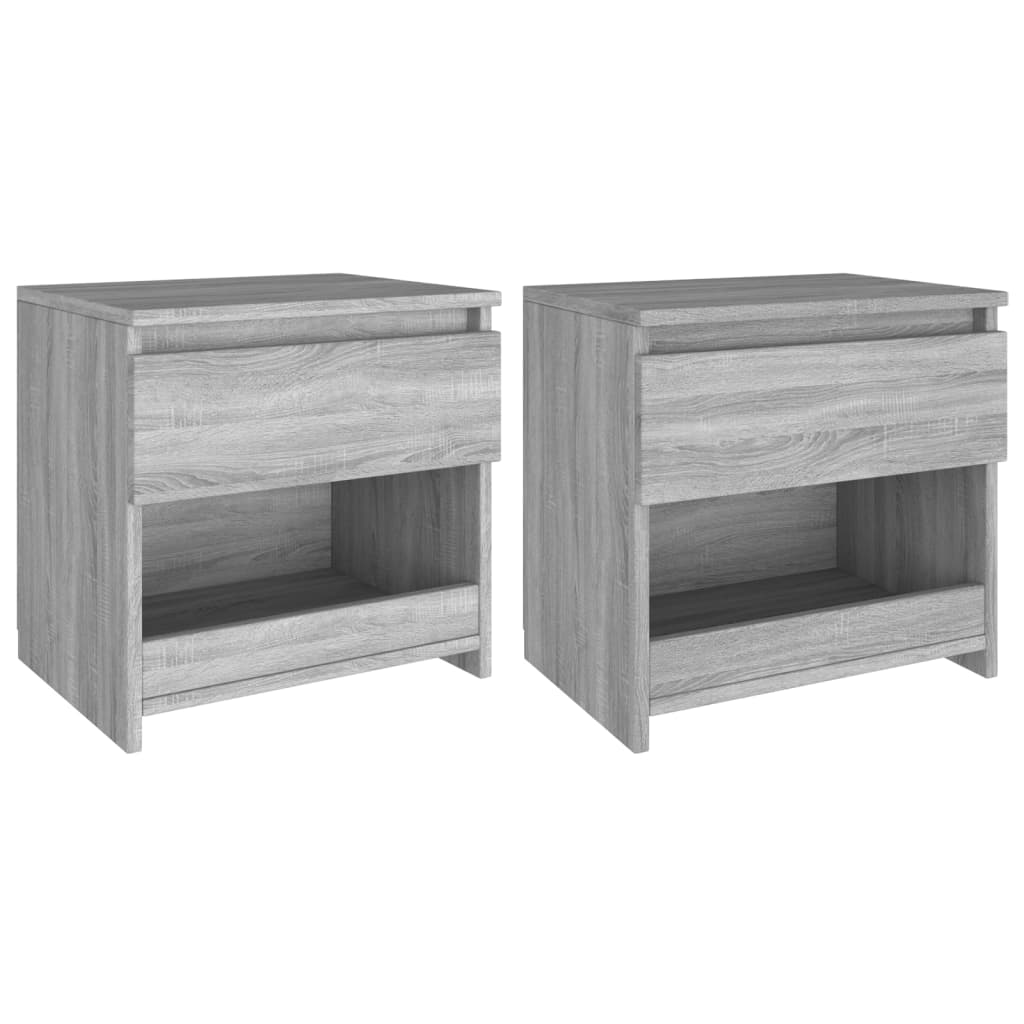 Berkfield Bedside Cabinets 2 pcs Grey Sonoma 40x30x39 cm Engineered Wood