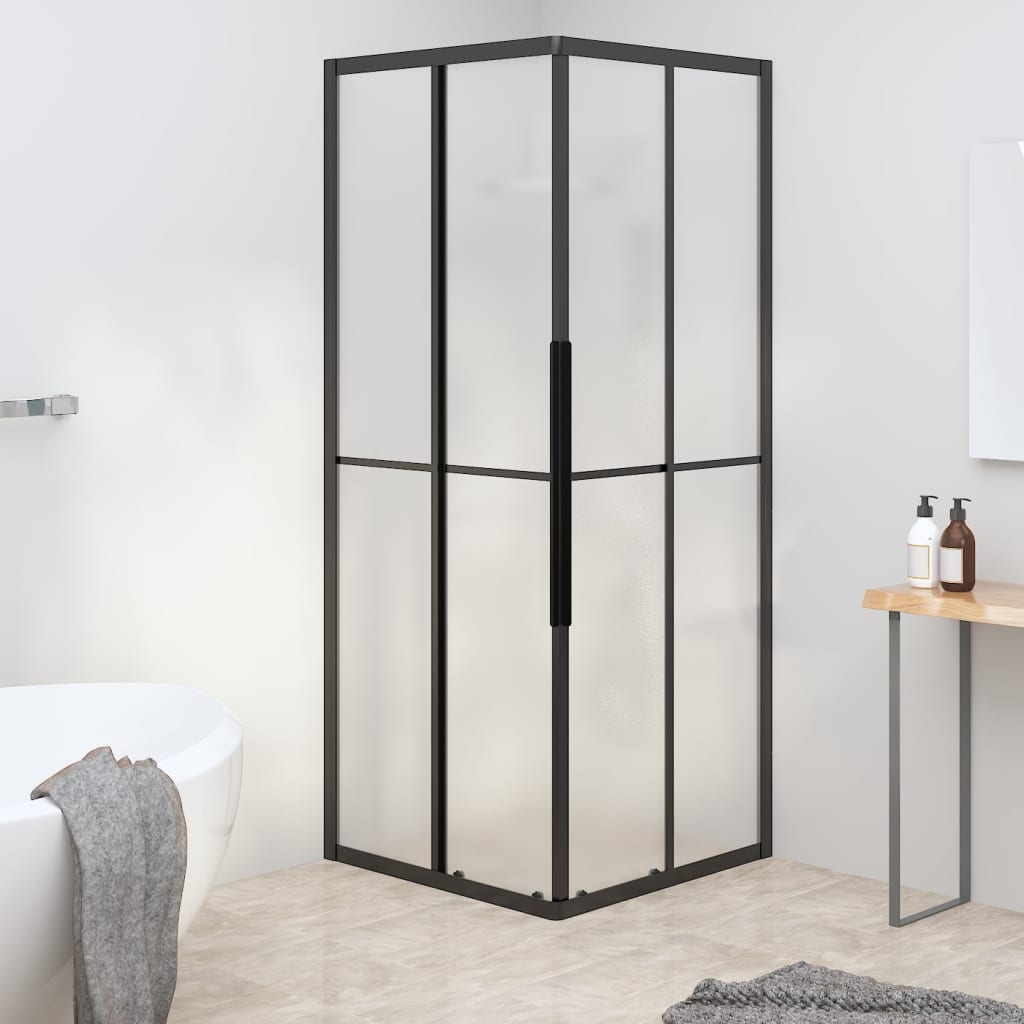 Berkfield Shower Cabin Frosted ESG 70x70x180 cm Black
