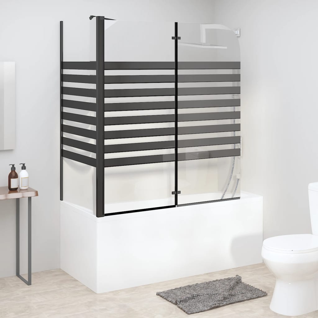 Berkfield Stripe Bath Enclosure 120x68x130 cm Tempered Glass