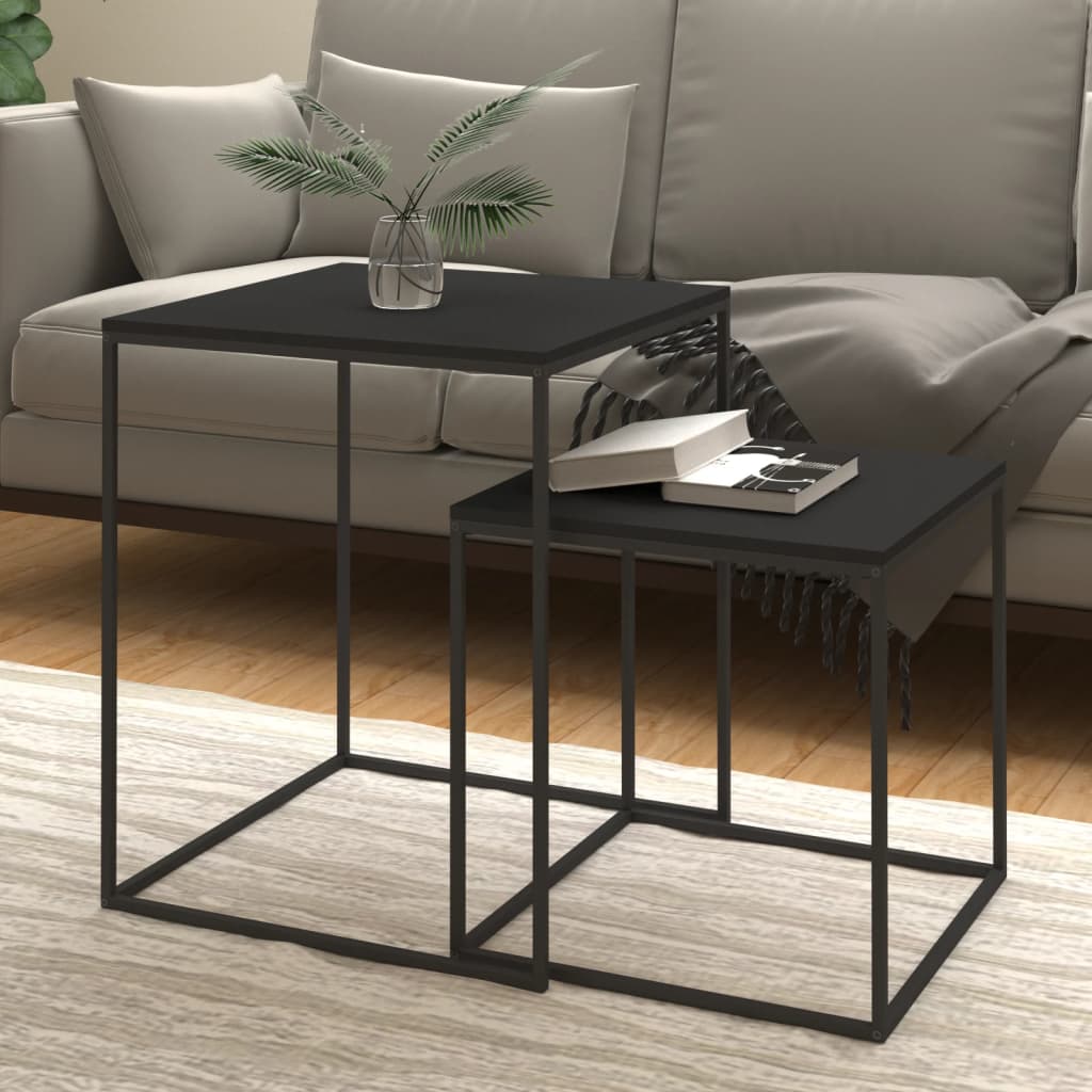 Berkfield Coffee Table Set 2 pcs Engineered Wood and Metal