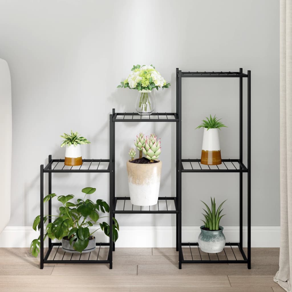 Berkfield Flower Stand 83x25x80 cm Black Iron