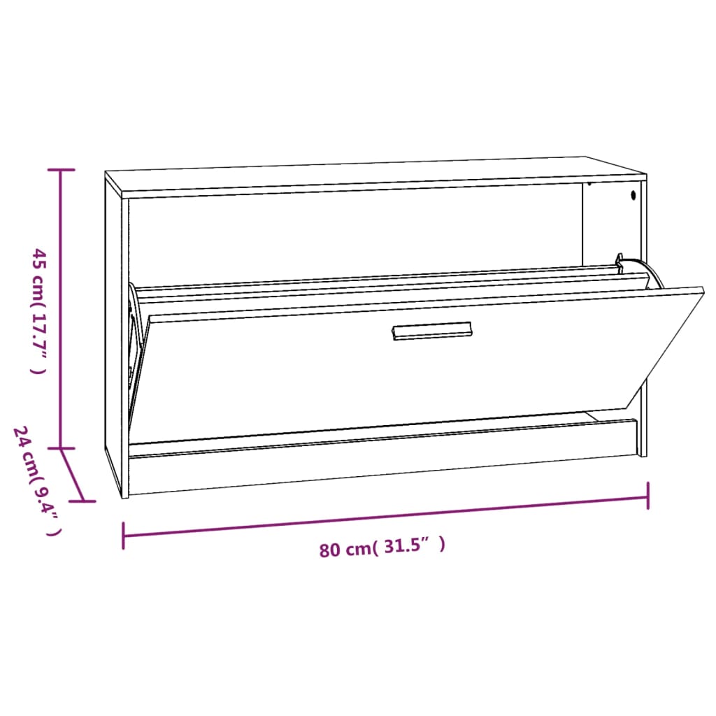 Berkfield Shoe Bench Brown Oak 80x24x45 cm Engineered Wood