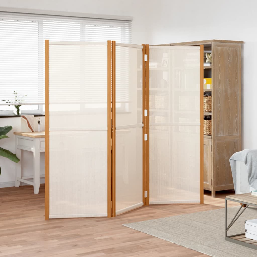 Berkfield 3-Panel Room Divider Cream White 210x180 cm
