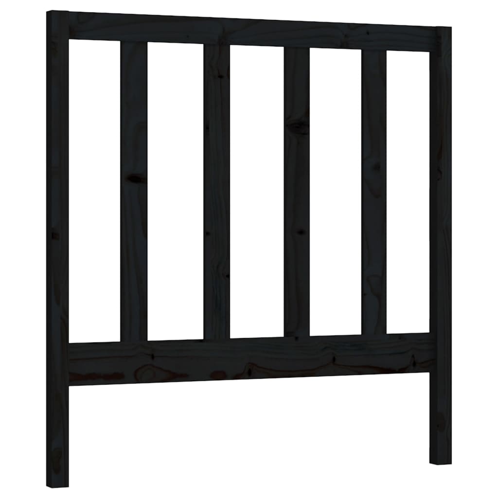 Berkfield Bed Headboard Black 81x4x100 cm Solid Wood Pine