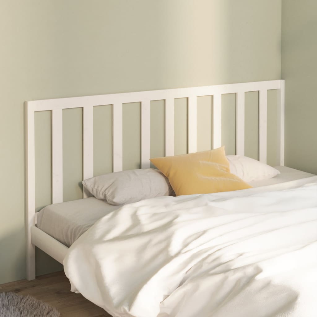 Berkfield Bed Headboard White 206x4x100 cm Solid Wood Pine