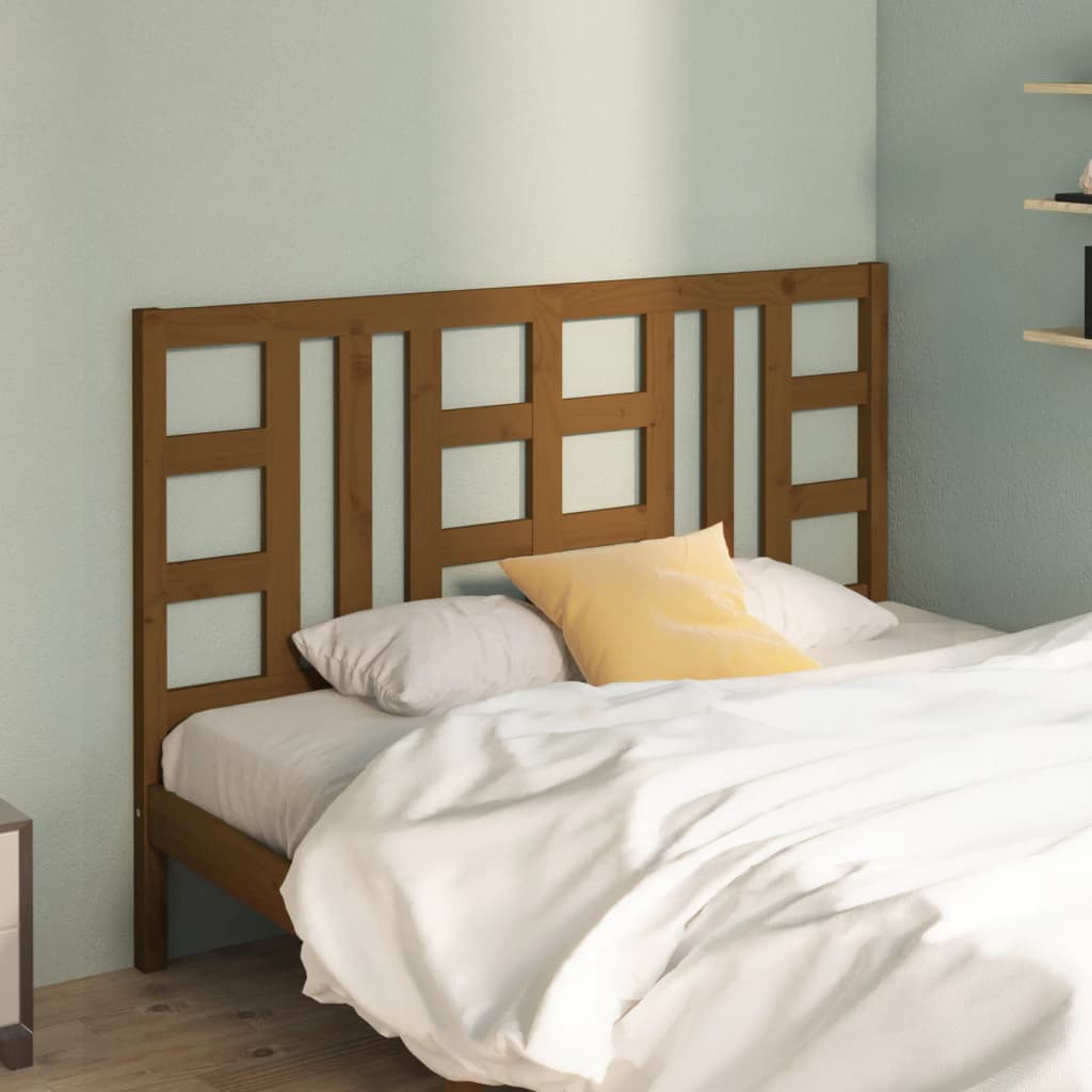 Berkfield Bed Headboard Honey Brown 126x4x100 cm Solid Wood Pine