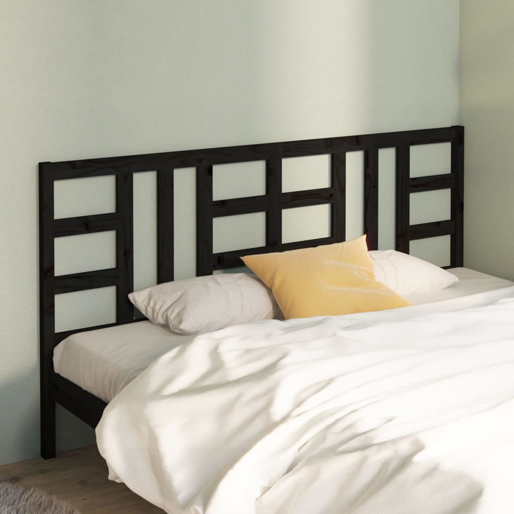 Berkfield Bed Headboard Black 186x4x100 cm Solid Wood Pine