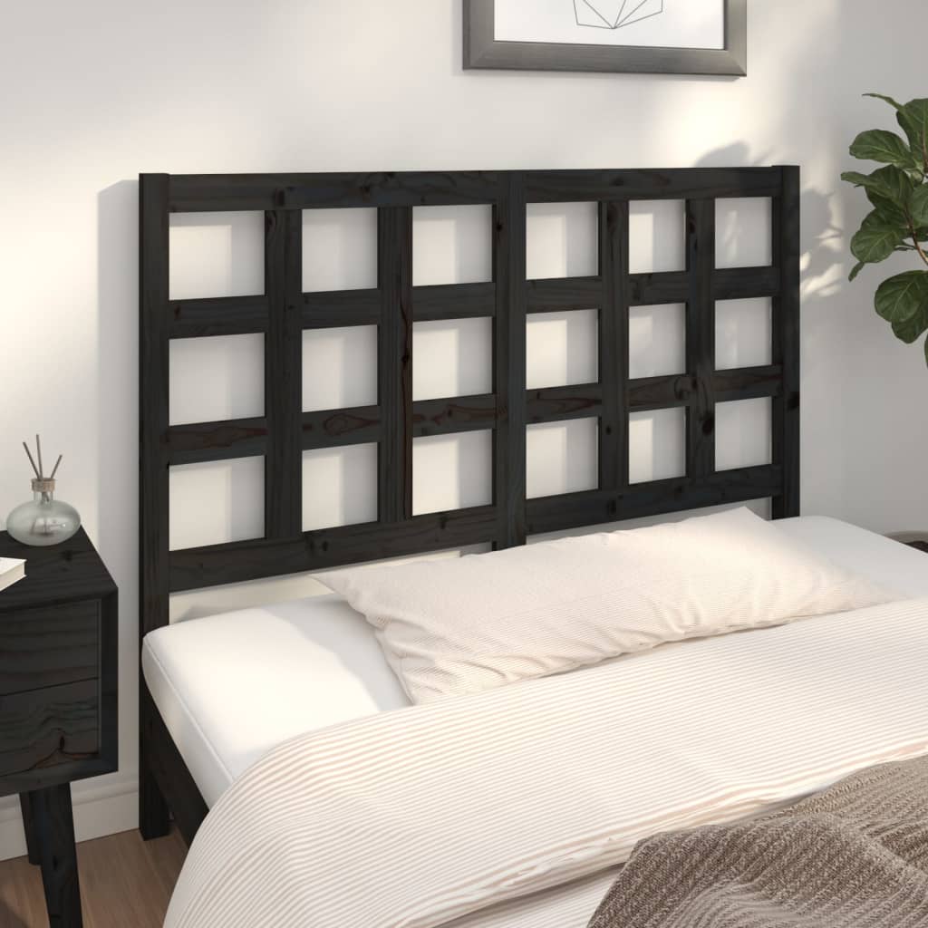Berkfield Bed Headboard Black 140.5x4x100 cm Solid Wood Pine