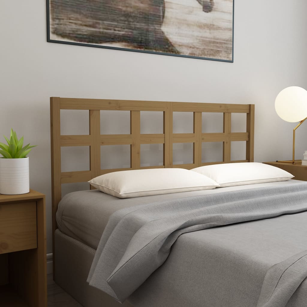 Berkfield Bed Headboard Honey Brown 165.5x4x100 cm Solid Wood Pine