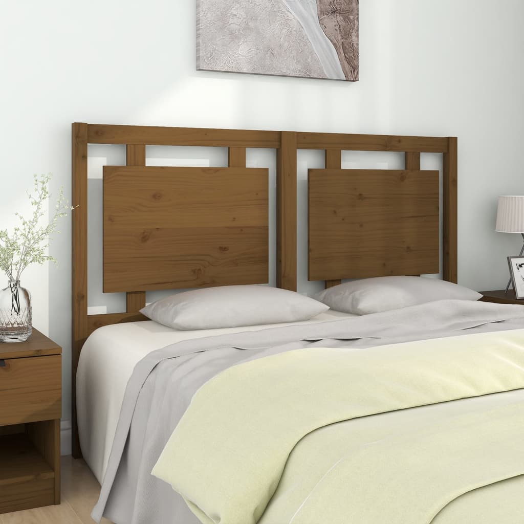 Berkfield Bed Headboard Honey Brown 145.5x4x100 cm Solid Pine Wood