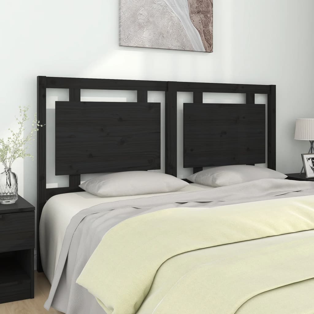 Berkfield Bed Headboard Black 155.5x4x100 cm Solid Pine Wood