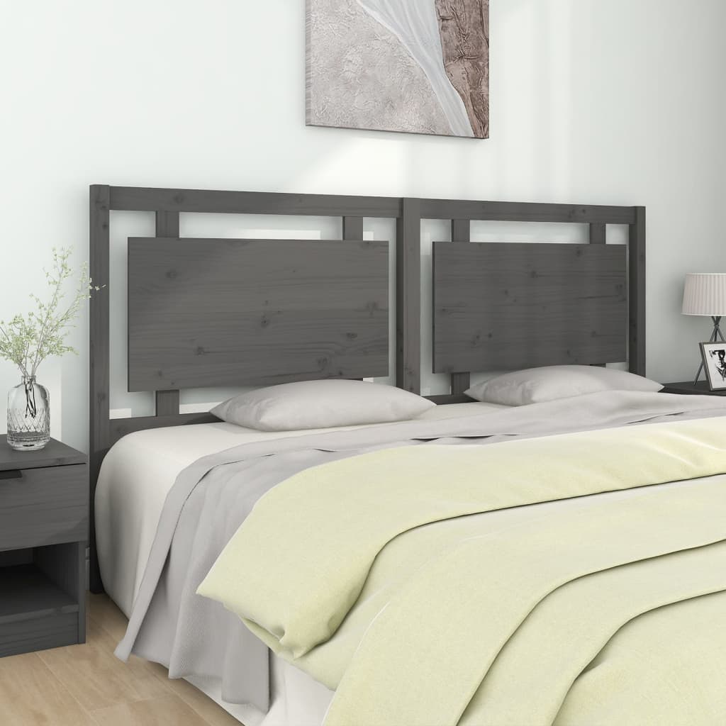 Berkfield Bed Headboard Grey 185.5x4x100 cm Solid Pine Wood