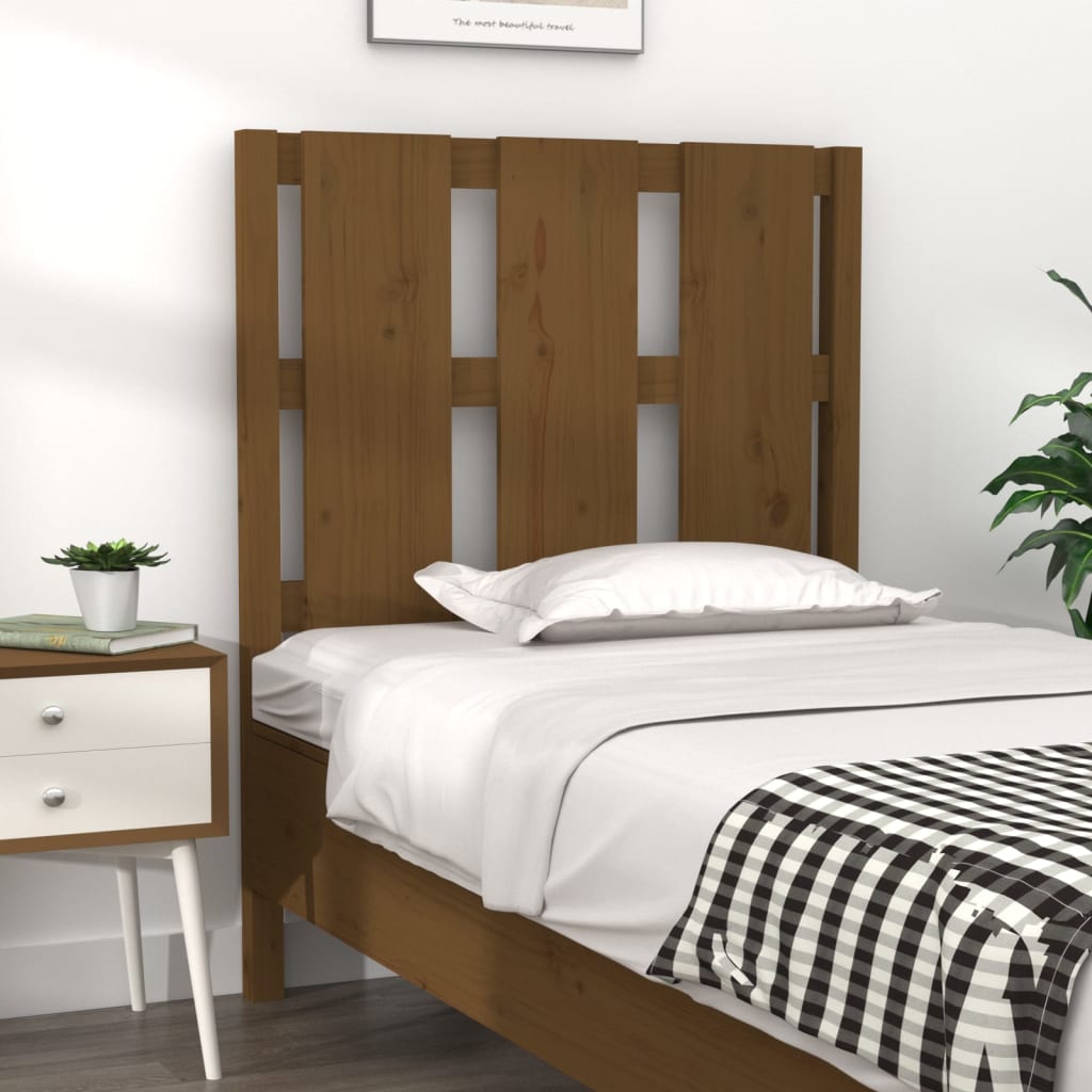 Berkfield Bed Headboard Honey Brown 80.5x4x100 cm Solid Wood Pine