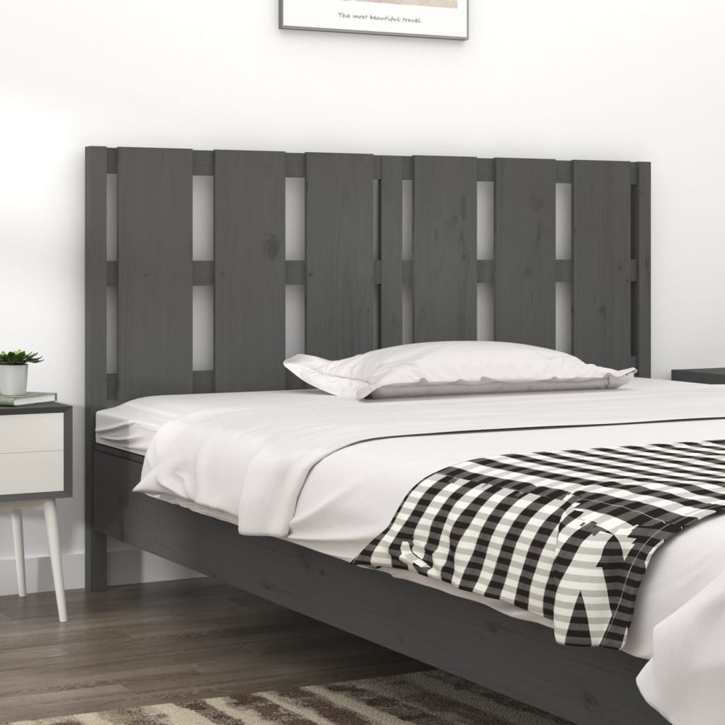 Berkfield Bed Headboard Grey 155.5x4x100 cm Solid Wood Pine