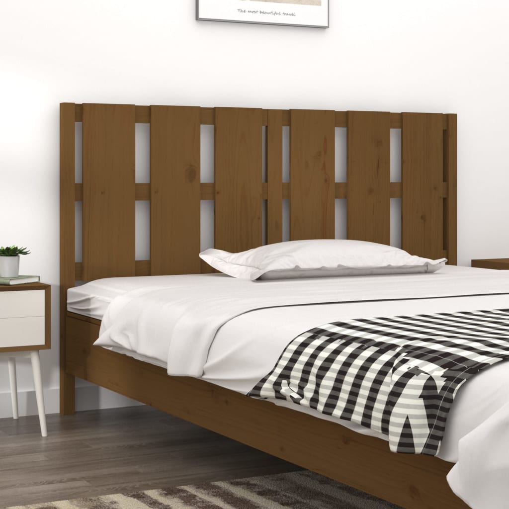Berkfield Bed Headboard Honey Brown 155.5x4x100 cm Solid Wood Pine