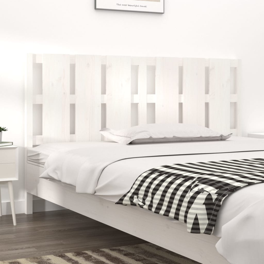 Berkfield Bed Headboard White 185.5x4x100 cm Solid Wood Pine