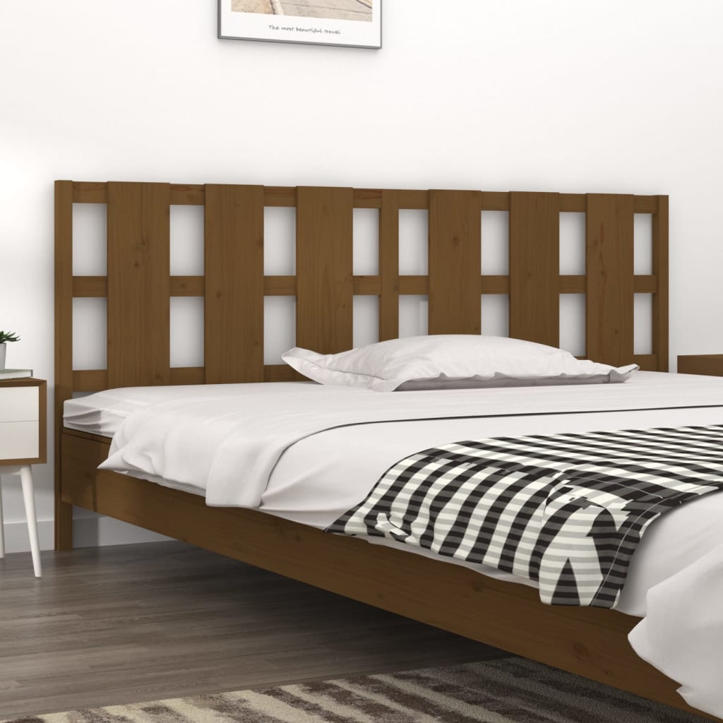 Berkfield Bed Headboard Honey Brown 205.5x4x100 cm Solid Wood Pine
