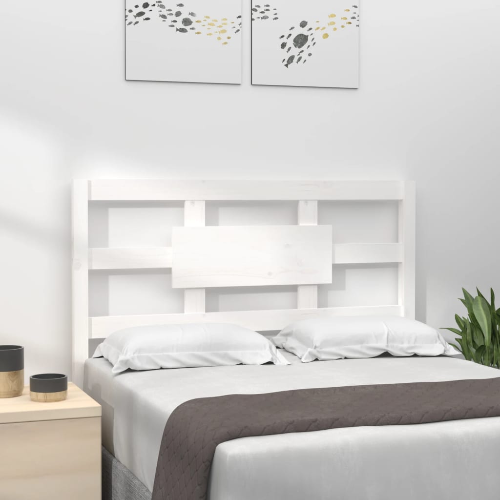 Berkfield Bed Headboard White 105.5x4x100 cm Solid Wood Pine