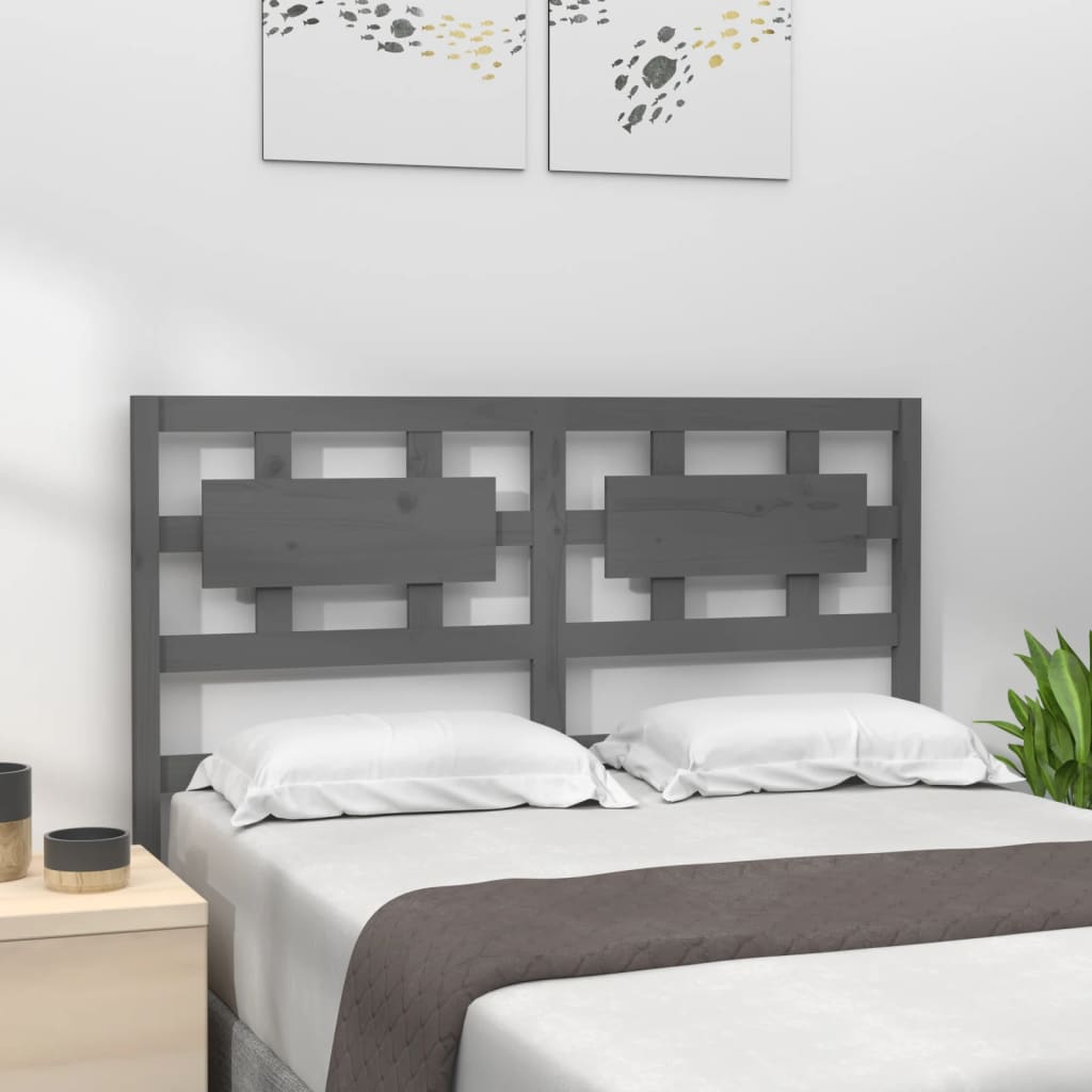 Berkfield Bed Headboard Grey 125.5x4x100 cm Solid Wood Pine