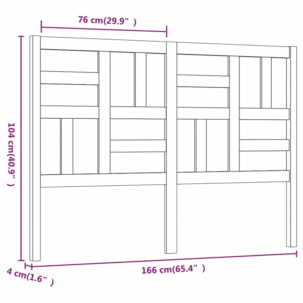 Berkfield Bed Headboard Honey Brown 166x4x104 cm Solid Wood Pine