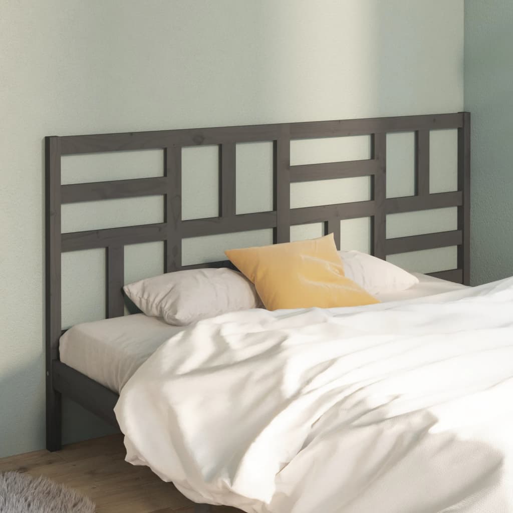 Berkfield Bed Headboard Grey 186x4x104 cm Solid Wood Pine