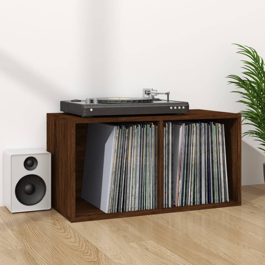Berkfield Vinyl Storage Box Brown Oak 71x34x36 cm Engineered Wood