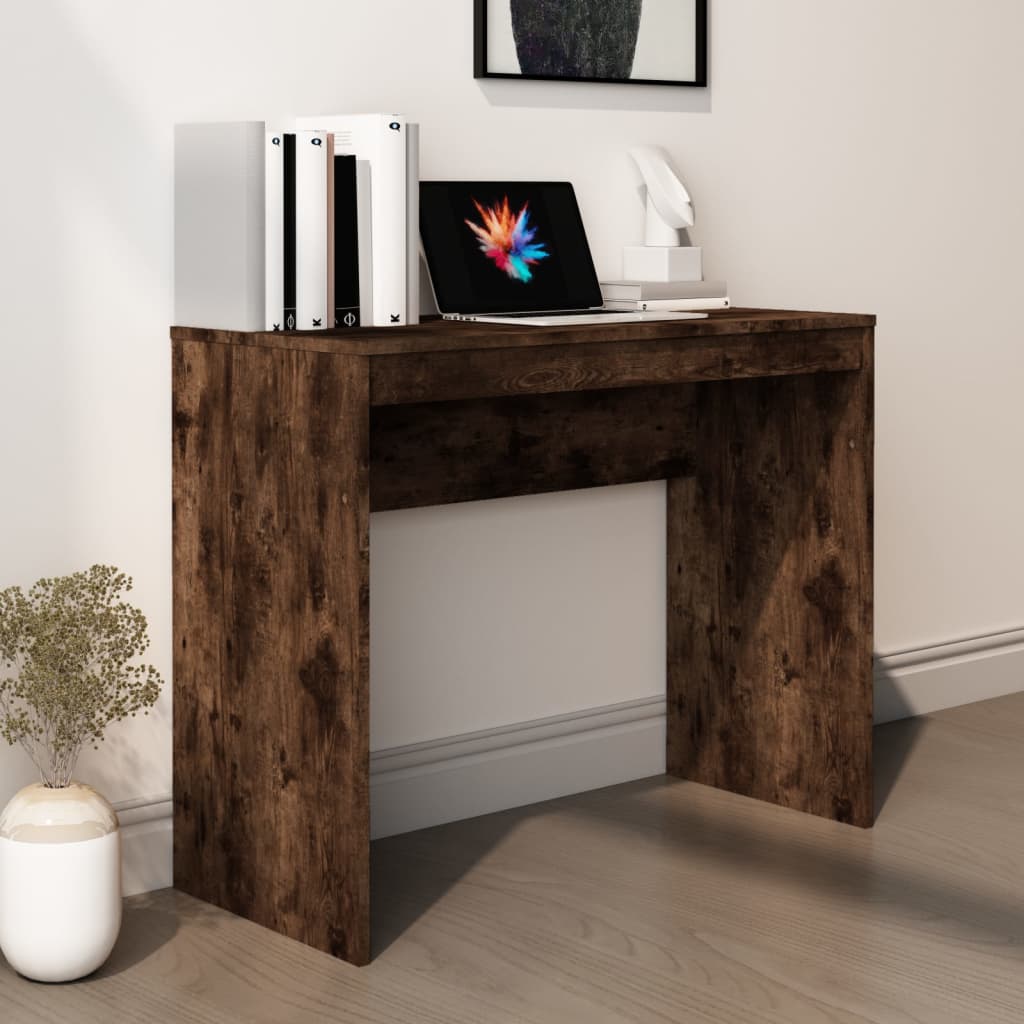 Berkfield Desk Smoked Oak 90x40x72 cm Engineered Wood