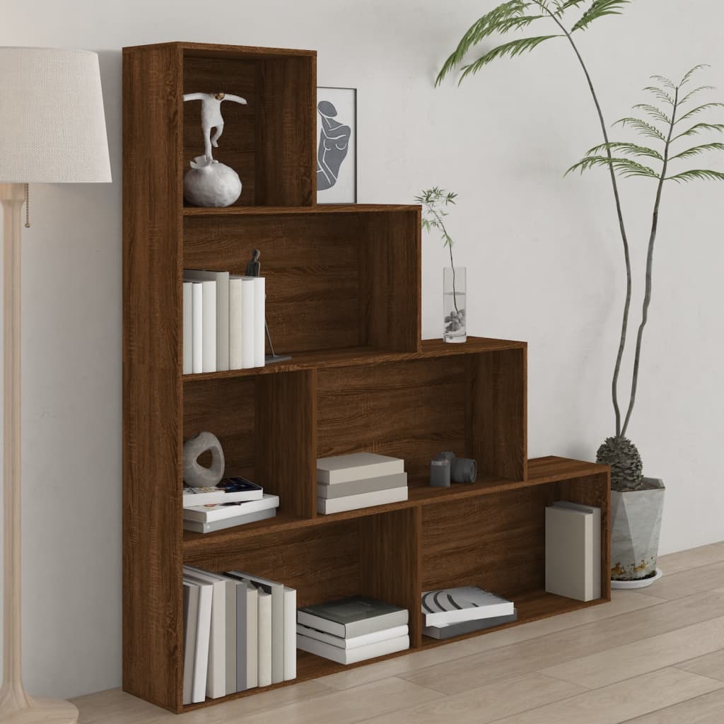 Berkfield Book Cabinet Brown Oak 155x24x160 cm