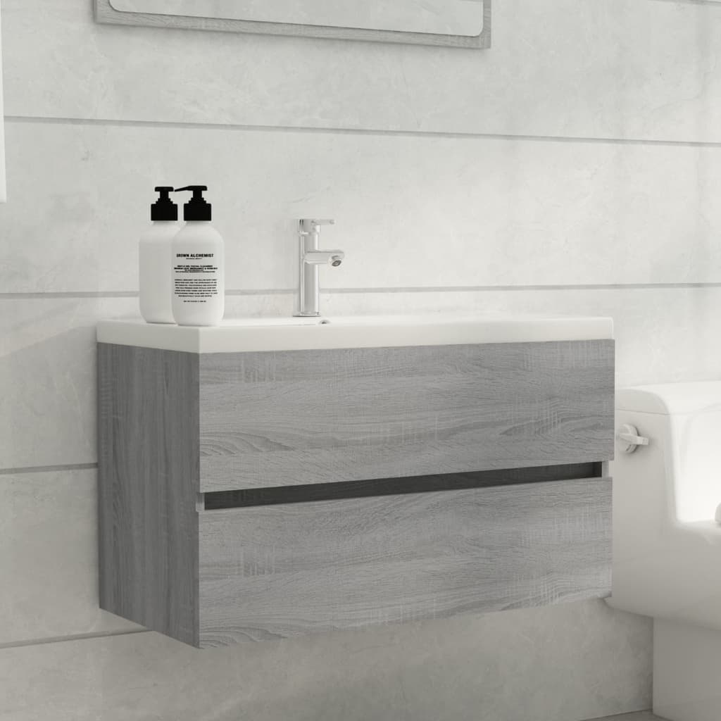 Berkfield Sink Cabinet Grey Sonoma 80x38.5x45 cm Engineered Wood