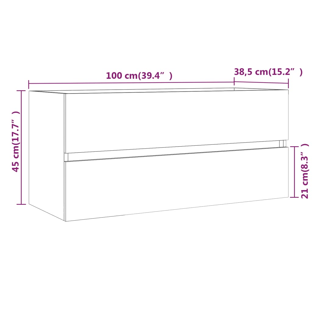 Berkfield Sink Cabinet Grey Sonoma 100x38.5x45 cm Engineered Wood