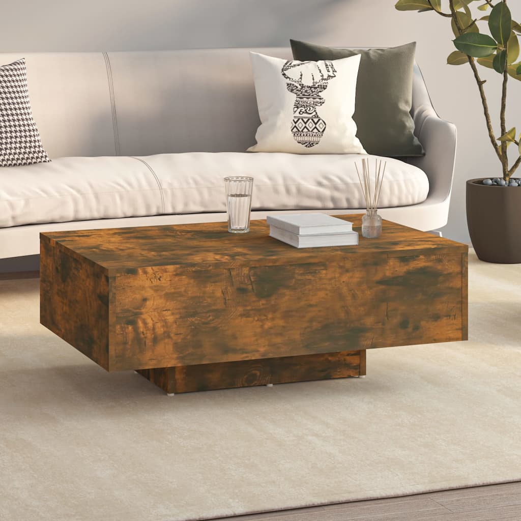 Berkfield Coffee Table Smoked Oak 85x55x31 cm Engineered Wood