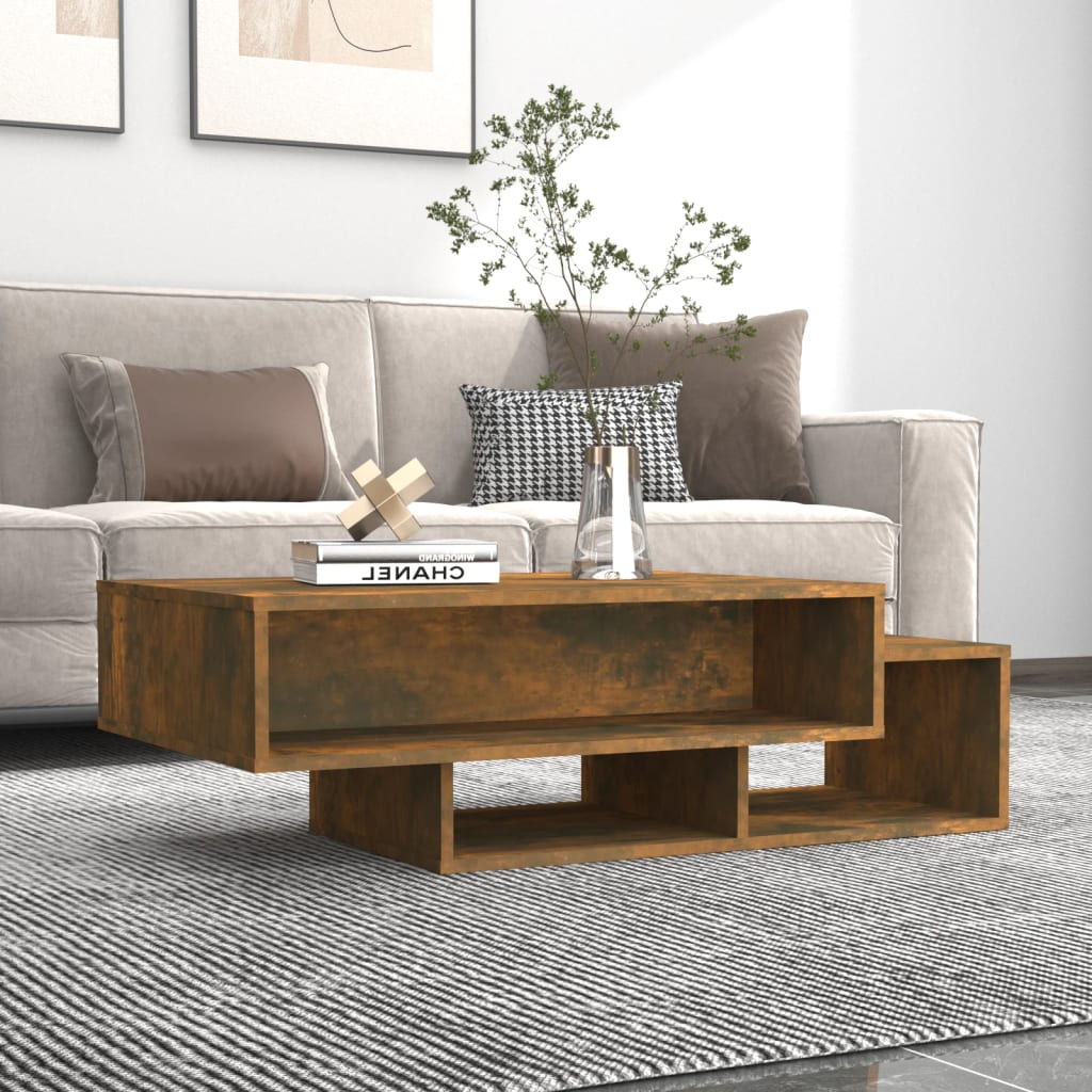 Berkfield Coffee Table Smoked Oak 105x55x32 cm Engineered Wood