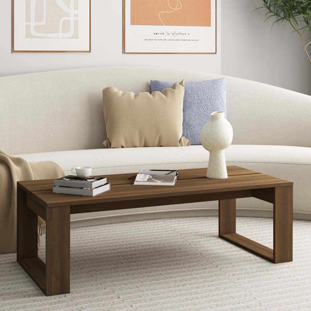 Berkfield Coffee Table Brown Oak 110x50x35 cm Engineered Wood