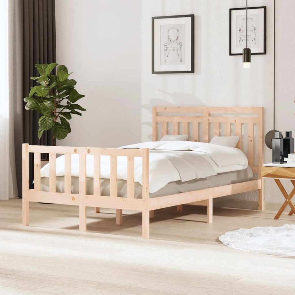 Berkfield Bed Frame 120x190 cm Small Double Solid Wood