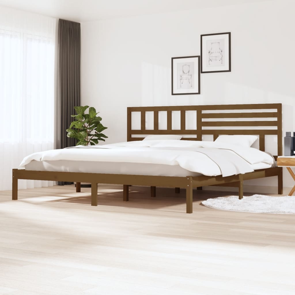 Berkfield Bed Frame Honey Brown 180x200cm Super King Size Solid Wood Pine