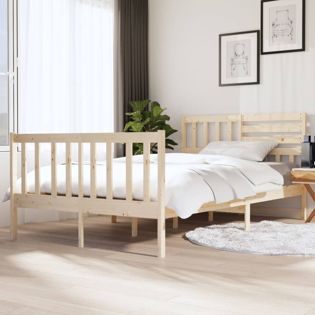 Berkfield Bed Frame 135x190 cm Double Solid Wood