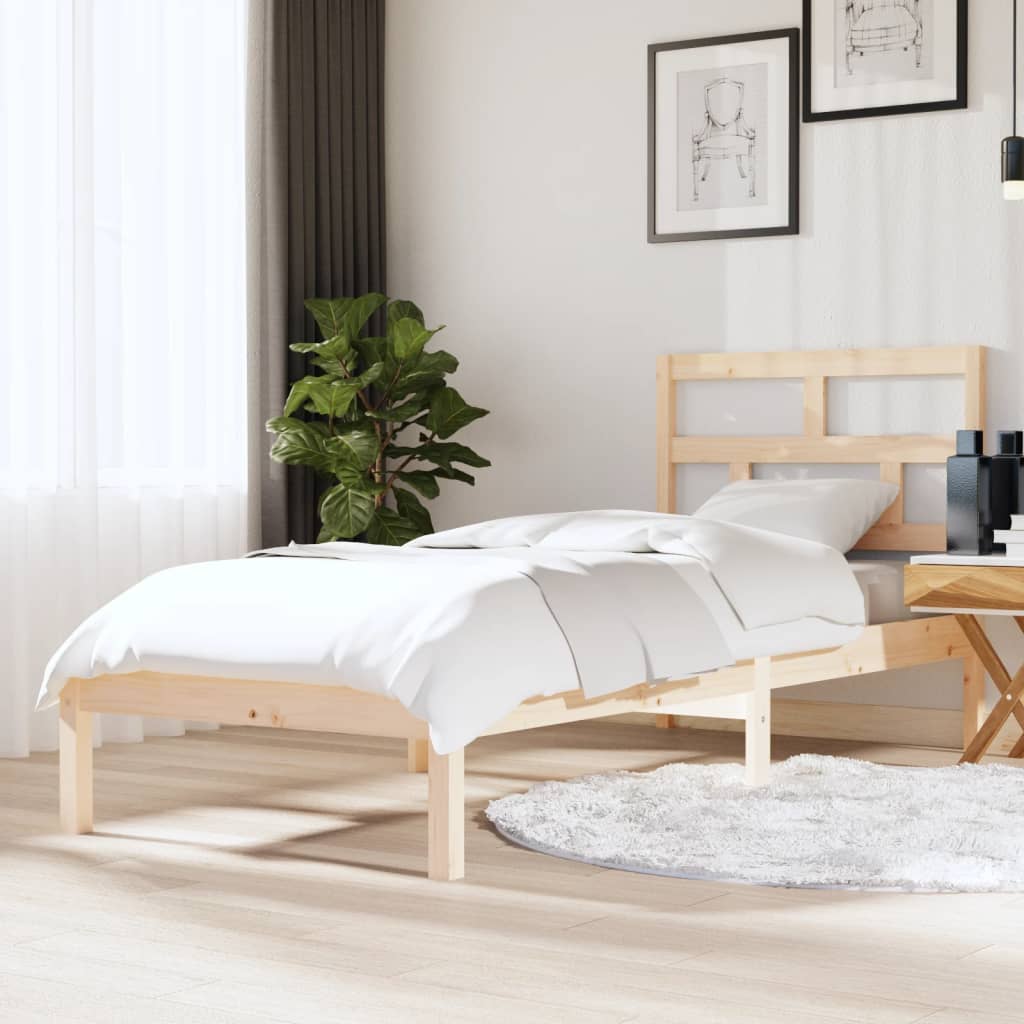 Berkfield Bed Frame 75x190 cm Small Single Solid Wood