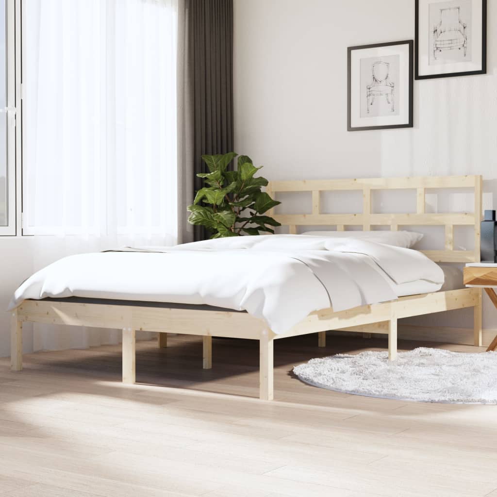 Berkfield Bed Frame 135x190 cm Double Solid Wood