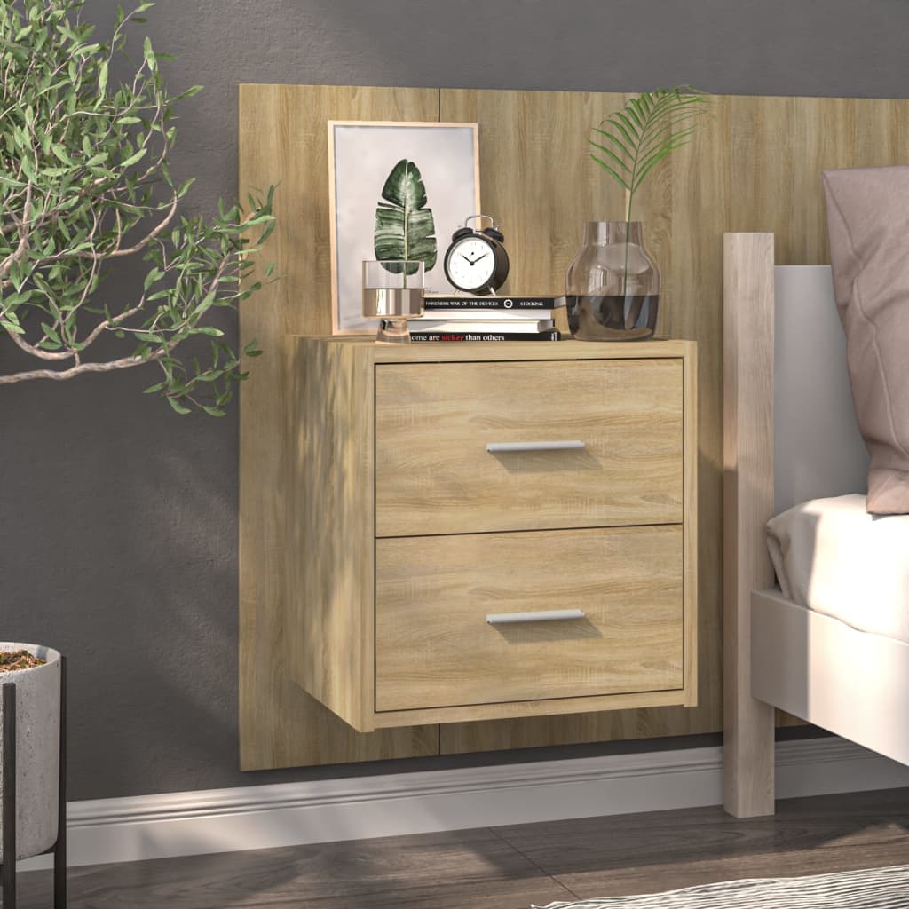 Berkfield Wall-mounted Bedside Cabinet Sonoma Oak